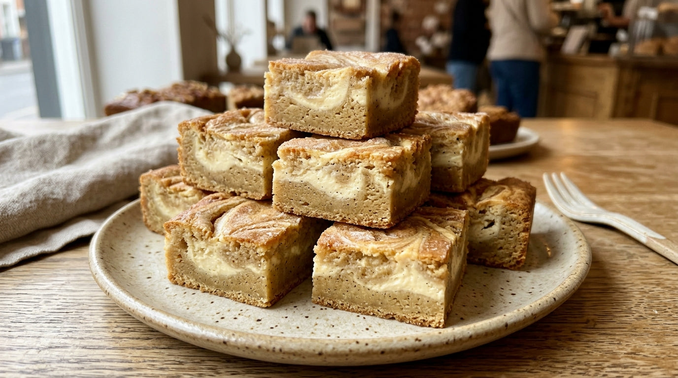 Vanilla Cheesecake Blondies mit Protein