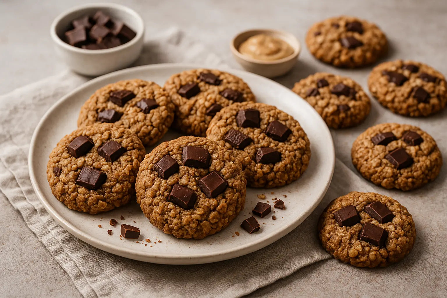 Vegane Protein-Cookies mit Haferflocken & Nussmus 