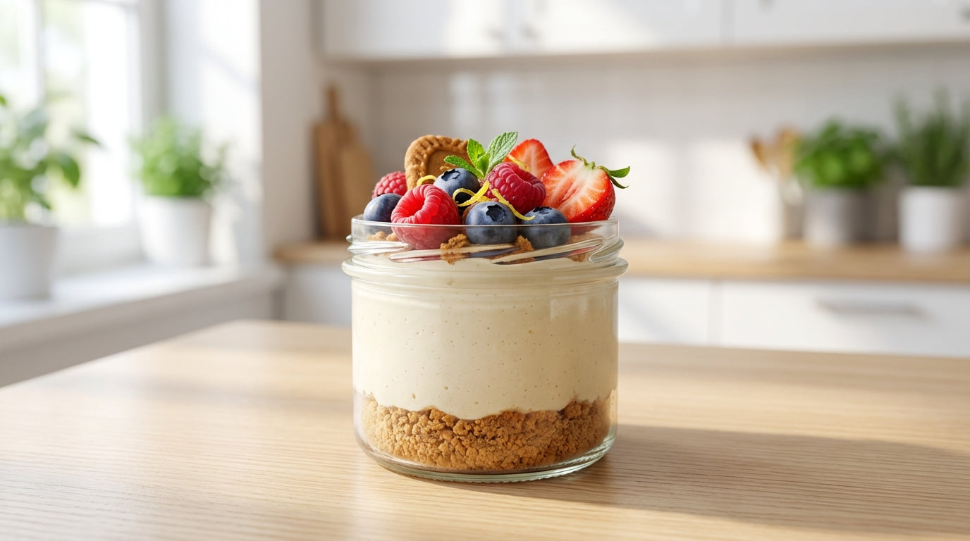 Vanille Protein-Käsekuchen im Glas