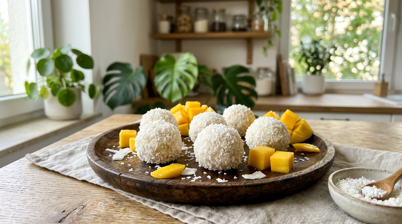 Kokos Protein-Milchreis-Bällchen