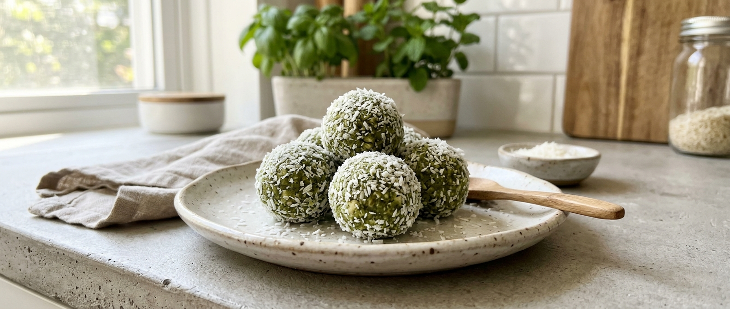 Matcha Protein Bliss Balls vegan – gesunder Snack