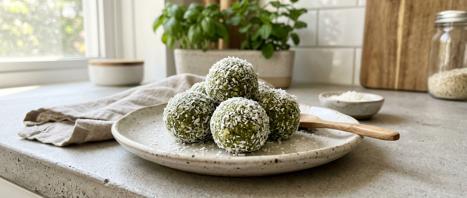 Matcha Protein Bliss Balls vegan – gesunder Snack