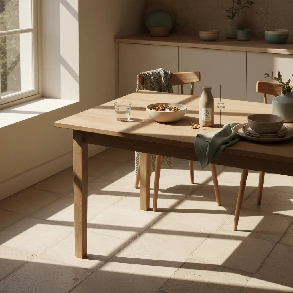 Minimalistisches Frühstück mit veganem Granola, Shake, Glas Wasser und dem Produkt aus den Referenzfotos in einer europäischen Küche — Vitamin B12 für Vegetarier