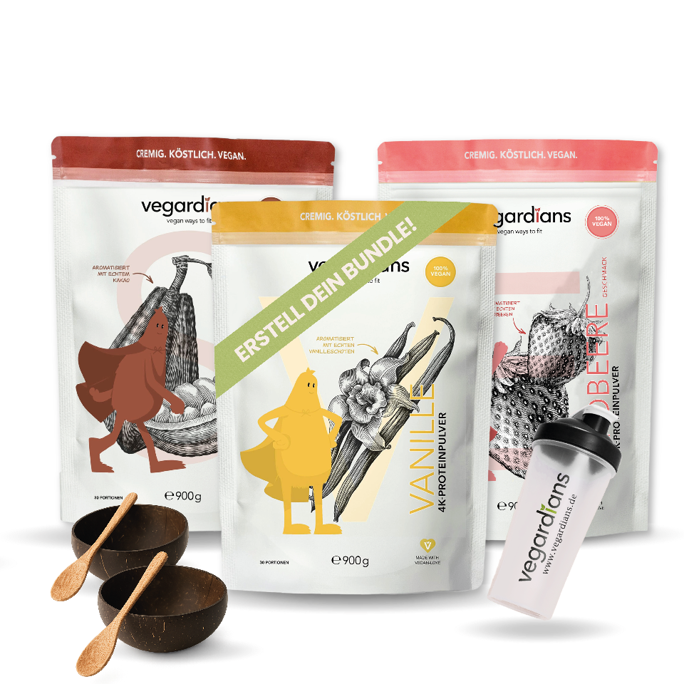 Vegan protein bundle with shaker and coconut bowls set.