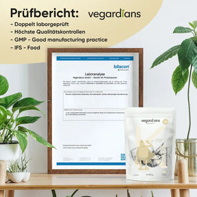 Vegardians Vegan Vanille Protein für ein gesundes und Veganer Leben. Ernährungszusatz für Muskelaufbau und tägliche Unterstützung.